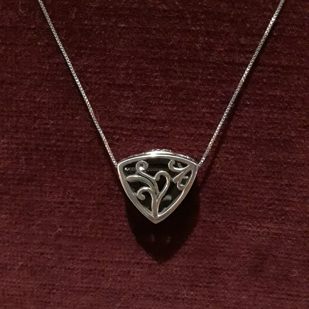 Reversible Triangular Sterling Silver Scroll Pend… - image 1